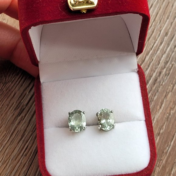 Afghan Natural Aquamarine Earrings set in 14 kt White Gold, 3.60 CT - Picture 3 of 6